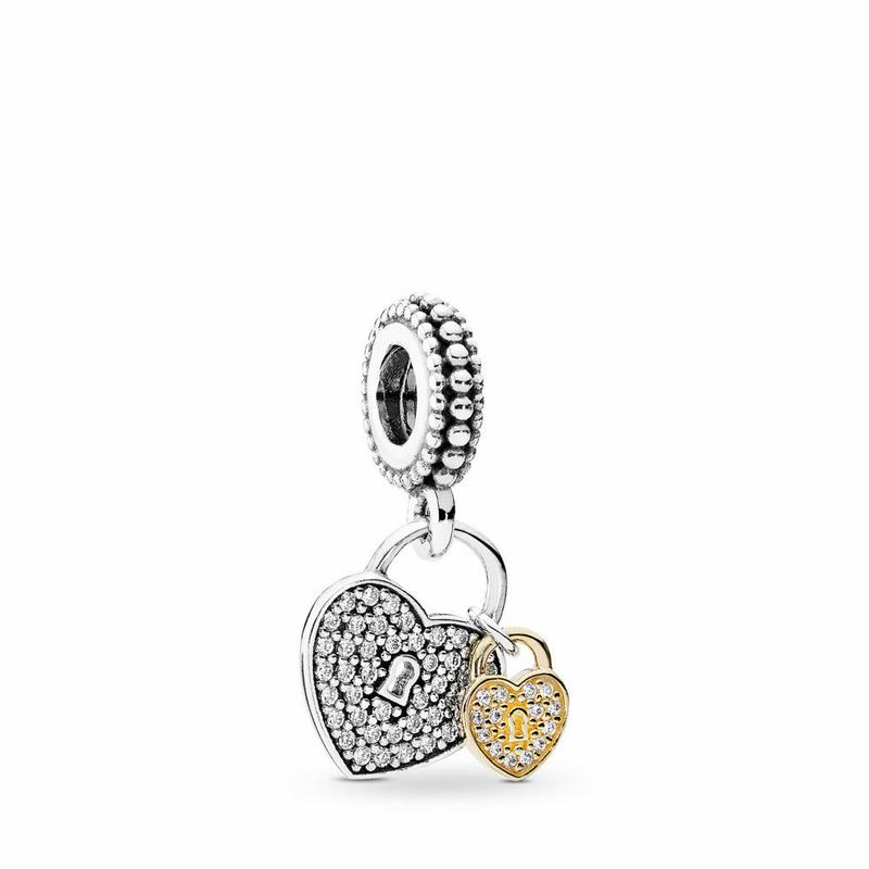 Pandora Love Locks Dangle Charm - Two Tone/Cubic Zirconia - Canada | UF7360WY